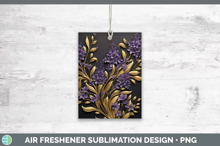 3D Black and Gold Lavender Air Freshener Sublimation Car Fre
