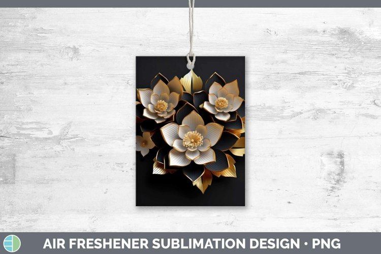 Gorgeous3D Black and Gold Air Freshener design.