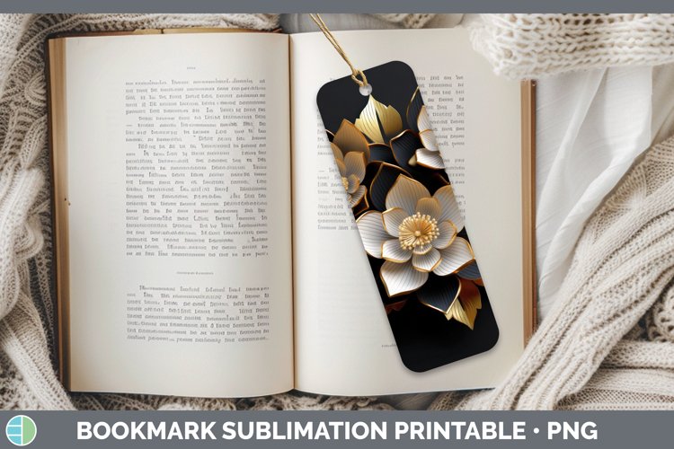 Gorgeous3D Black and Gold Bookmark design.