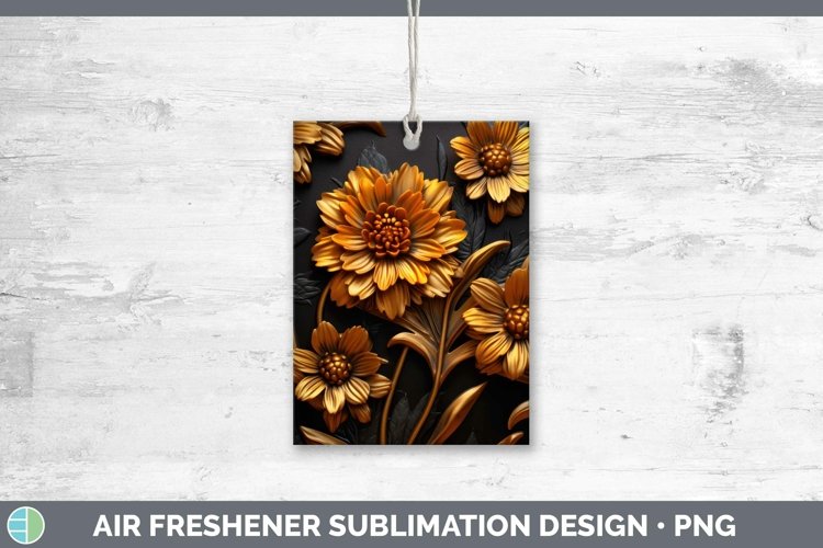 Gorgeous3D Black and Gold Air Freshener design.
