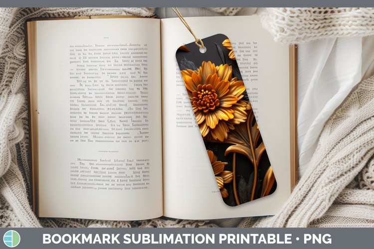 Gorgeous3D Black and Gold Bookmark design.