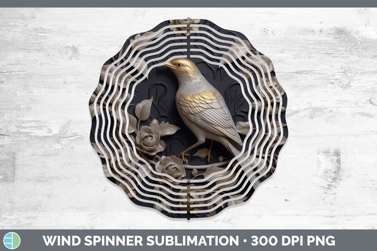 Gorgeous3D Black and Gold Wind Spinner design.