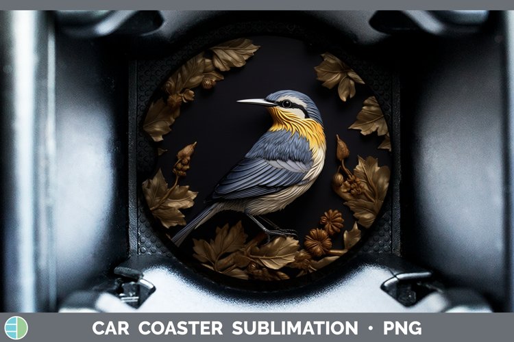 Gorgeous3D Black and Gold Car Coaster design.