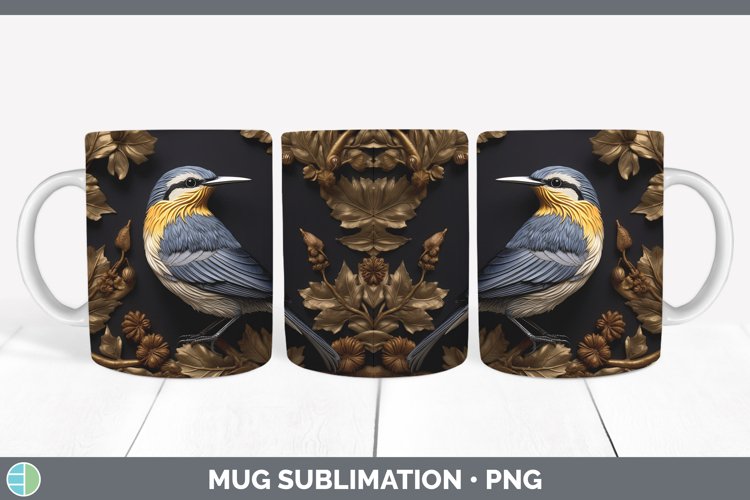 Gorgeous3D Black and Gold Mug Wrap design.