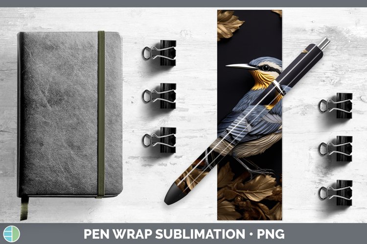Gorgeous3D Black and Gold Pen Wrap design.