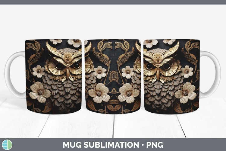 Gorgeous3D Black and Gold Mug Wrap design.