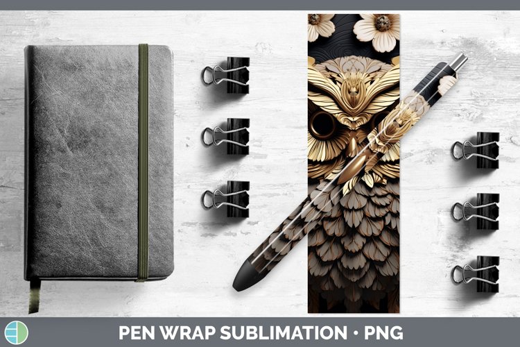 Gorgeous3D Black and Gold Pen Wrap design.