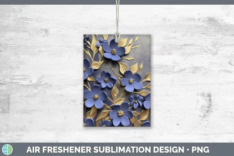 3D Black and Gold Periwinkle Air Freshener Sublimation Car F