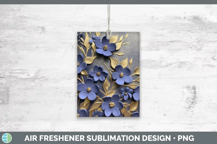 3D Black and Gold Periwinkle Air Freshener Sublimation Car F