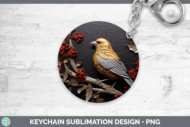Gorgeous3D Black and Gold Keychain design.