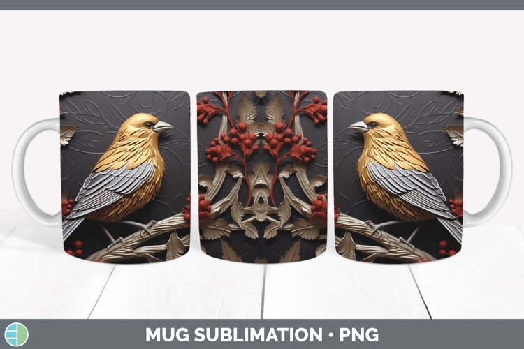 Gorgeous3D Black and Gold Mug Wrap design.