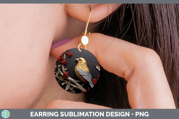 Gorgeous3D Black and Gold Round Earrings design.