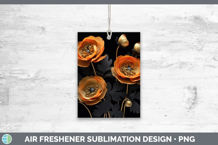 Gorgeous3D Black and Gold Air Freshener design.