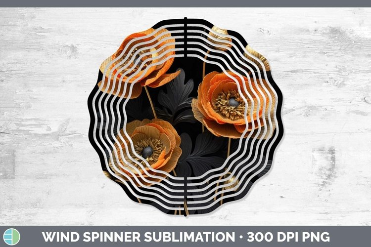 Gorgeous3D Black and Gold Wind Spinner design.