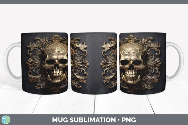 Gorgeous3D Black and Gold Mug Wrap design.