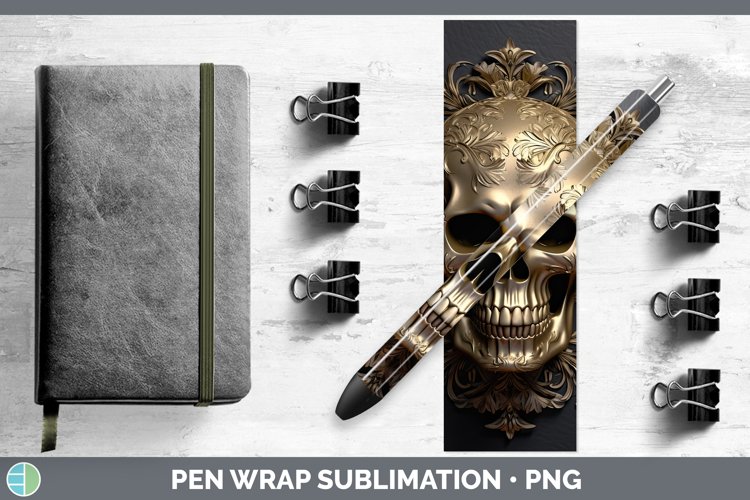 Gorgeous3D Black and Gold Pen Wrap design.