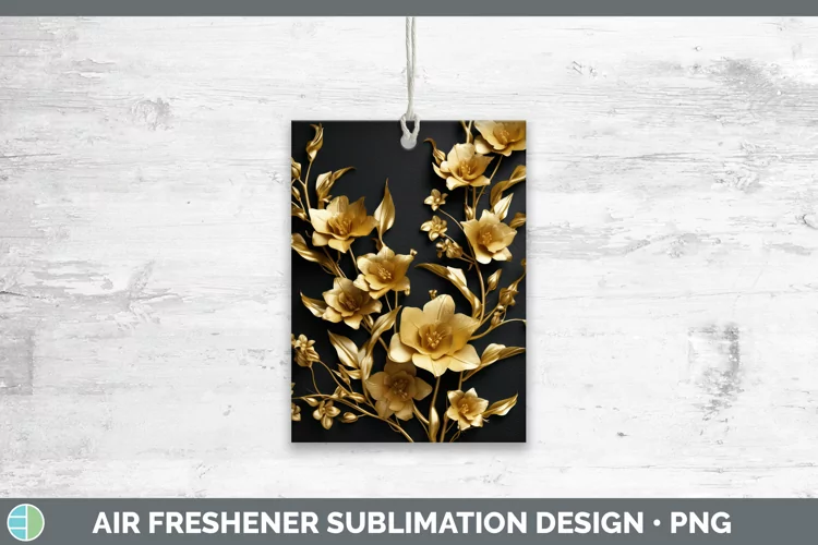 3D Black and Gold Snapdragon Air Freshener Sublimation Car F