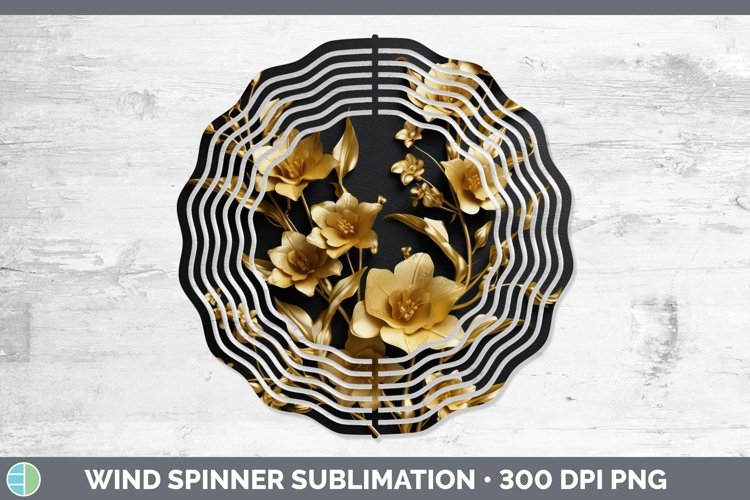 Gorgeous3D Black and Gold Wind Spinner design.