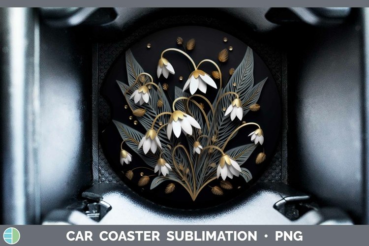 Gorgeous3D Black and Gold Car Coaster design.
