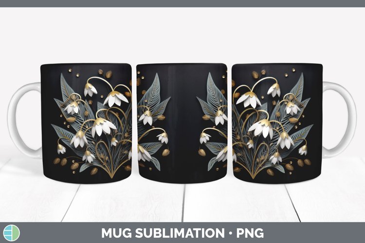 Gorgeous3D Snowdrops Mug Wrap design.