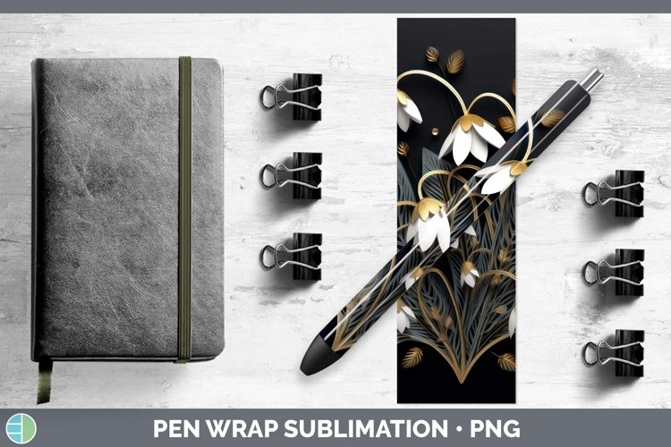 Gorgeous3D Black and Gold Pen Wrap design.