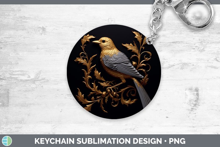Gorgeous3D Black and Gold Keychain design.