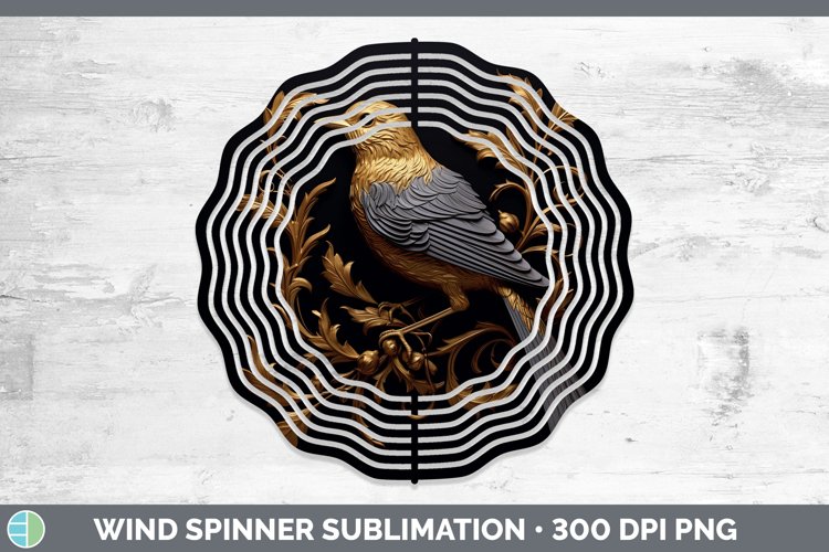 Gorgeous3D Black and Gold Wind Spinner design.