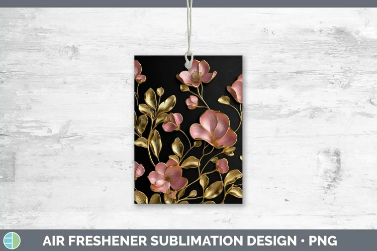 3D Black and Gold Sweet Pea Air Freshener Sublimation Car Fr