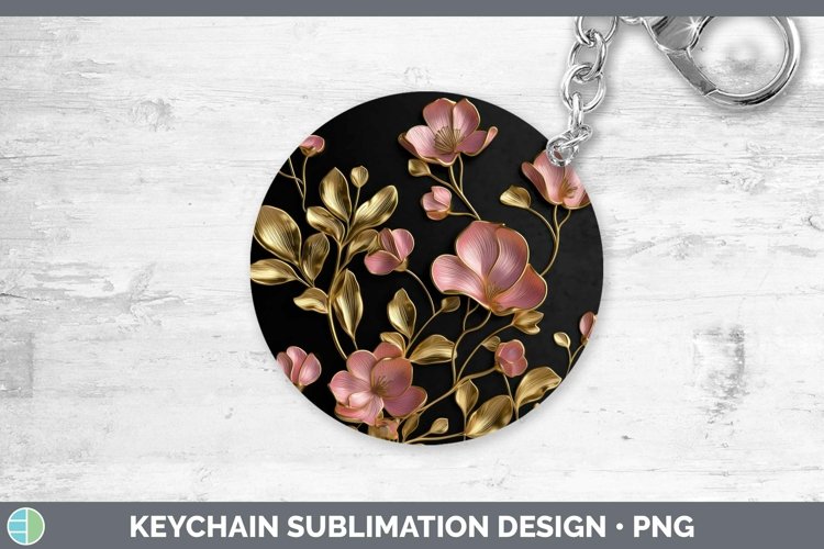 Gorgeous3D Black and Gold Keychain design.