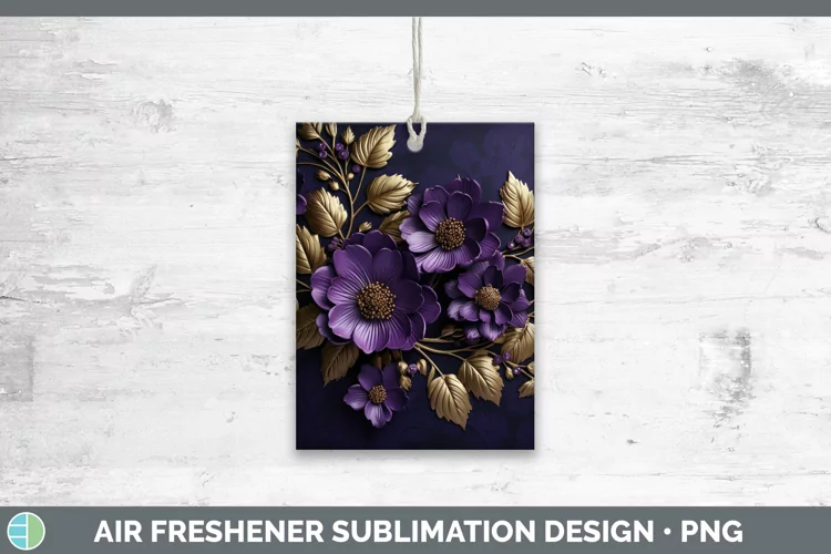 3D Black and Gold Violet Air Freshener Sublimation Car Fresh