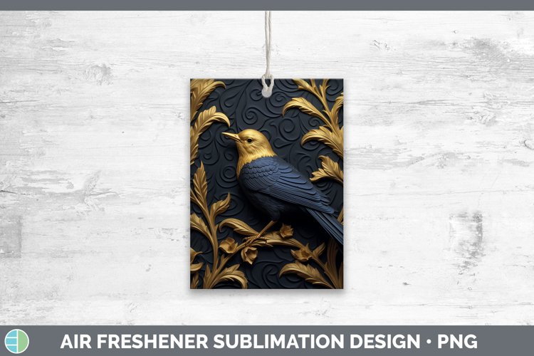 Gorgeous3D Black and Gold Air Freshener design.