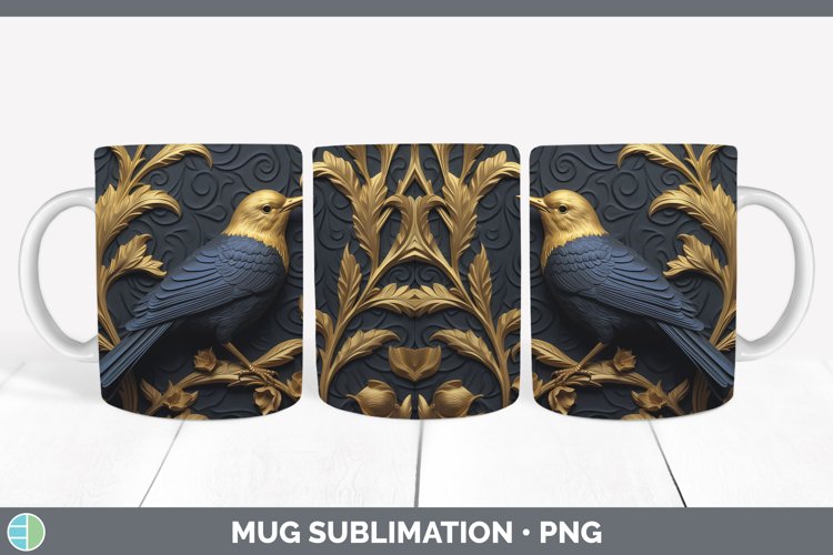 Gorgeous3D Black and Gold Mug Wrap design.