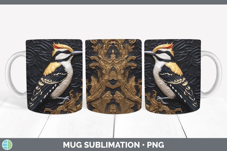 Gorgeous3D Black and Gold Mug Wrap design.