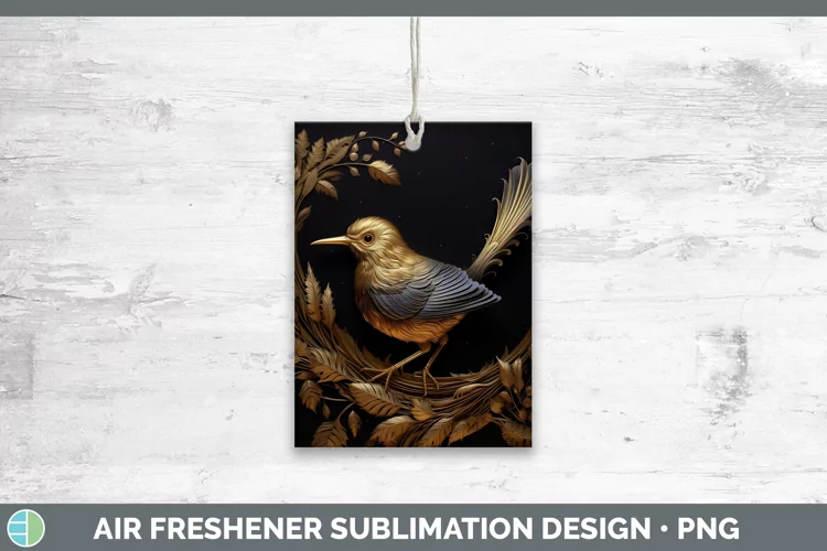 3D Black and Gold Wren Air Freshener Sublimation Car Freshen