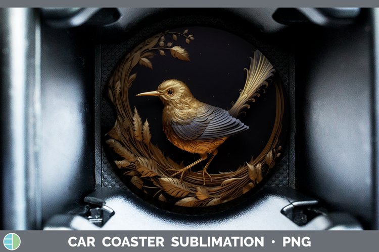 Gorgeous3D Black and Gold Car Coaster design.