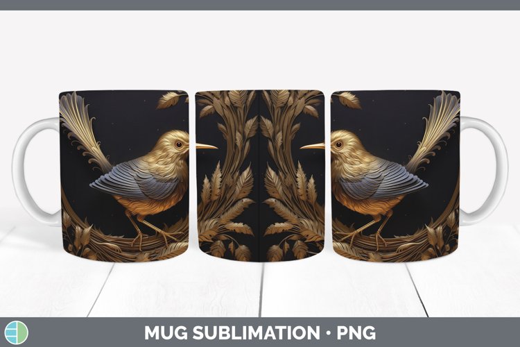 Gorgeous3D Black and Gold Mug Wrap design.