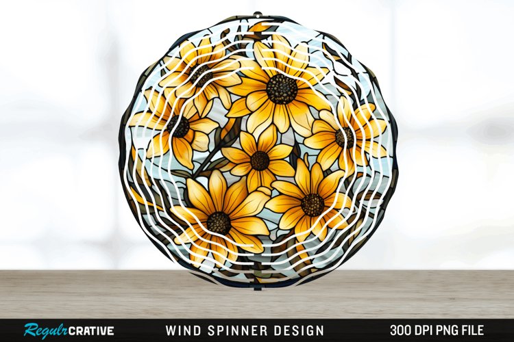 3D Black-eyed Susan Flowers Wind Spinner Sublimation PNG example image 1