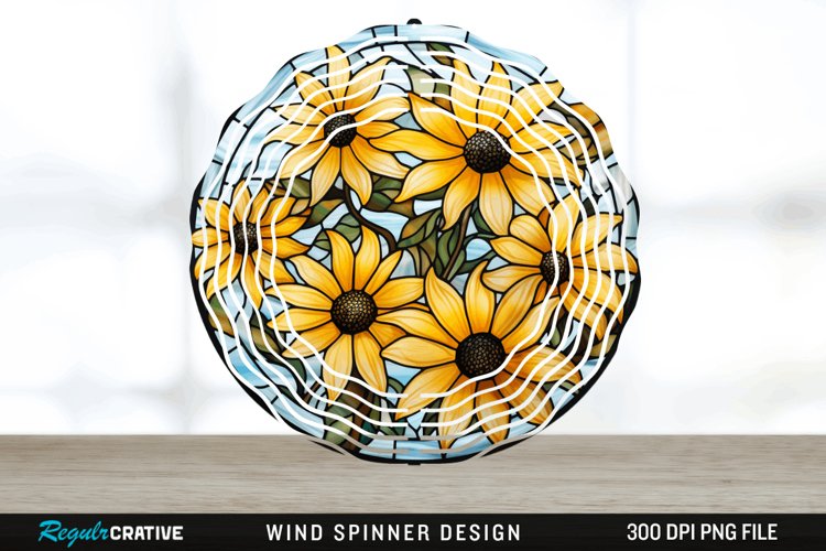 3D Black-eyed Susan Flowers Wind Spinner Sublimation PNG example image 1