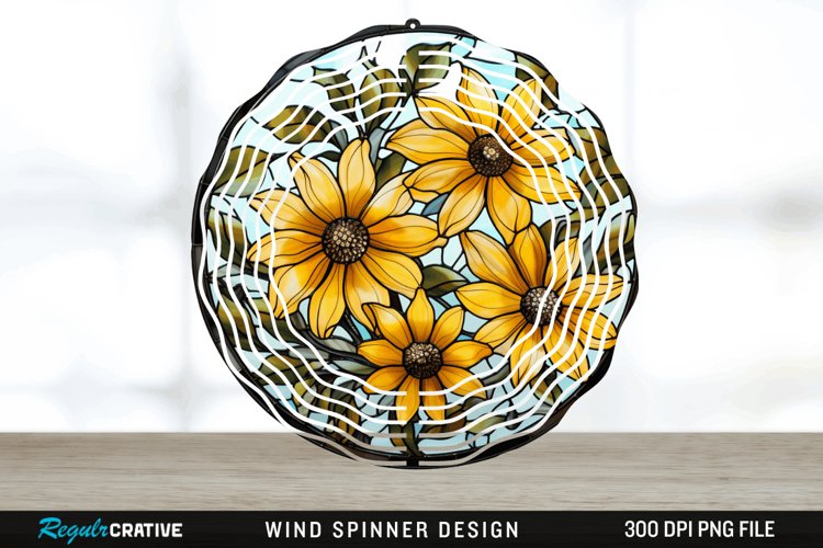 3D Black-eyed Susan Flowers Wind Spinner Sublimation PNG example image 1