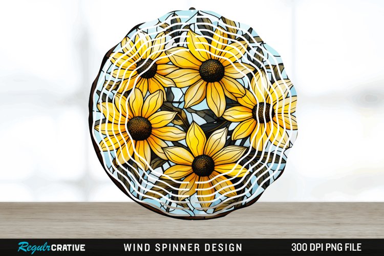 3D Black-eyed Susan Flowers Wind Spinner Sublimation PNG example image 1