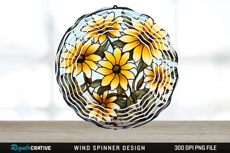 3D Black-eyed Susan Flowers Wind Spinner Sublimation PNG example image 1