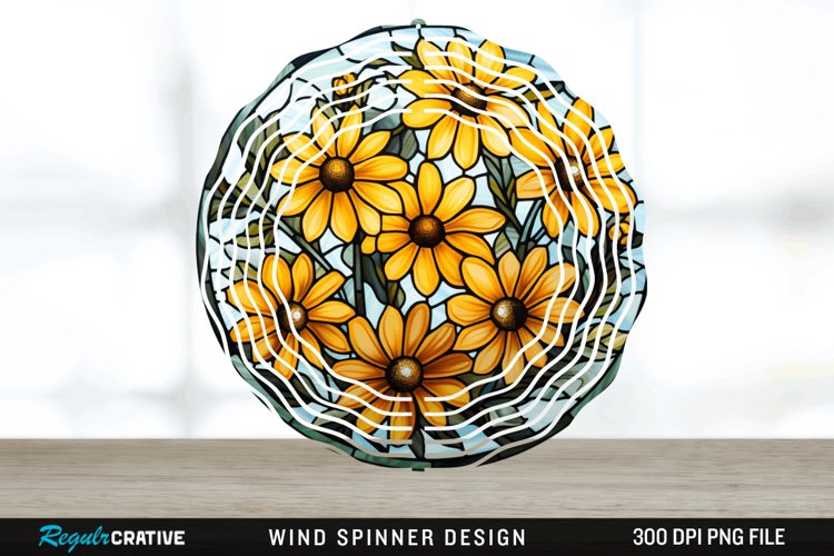 3D Black-eyed Susan Flowers Wind Spinner Sublimation PNG example image 1
