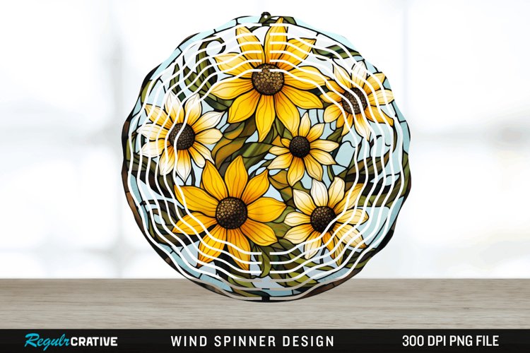 3D Black-eyed Susan Flowers Wind Spinner Sublimation PNG example image 1