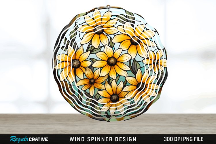 3D Black-eyed Susan Flowers Wind Spinner Sublimation PNG example image 1