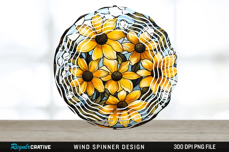 3D Black-eyed Susan Flowers Wind Spinner Sublimation PNG example image 1