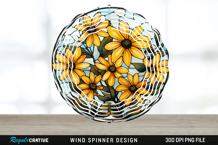 3D Black-eyed Susan Flowers Wind Spinner Sublimation PNG example image 1