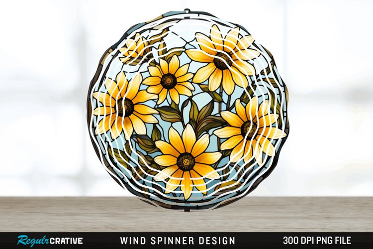 3D Black-eyed Susan Flowers Wind Spinner Sublimation PNG example image 1