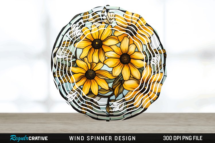 3D Black-eyed Susan Flowers Wind Spinner Sublimation PNG example image 1