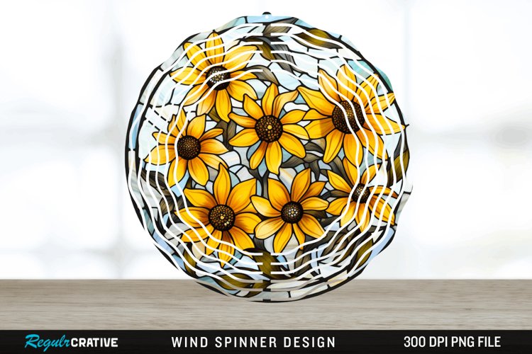 3D Black-eyed Susan Flowers Wind Spinner Sublimation PNG example image 1