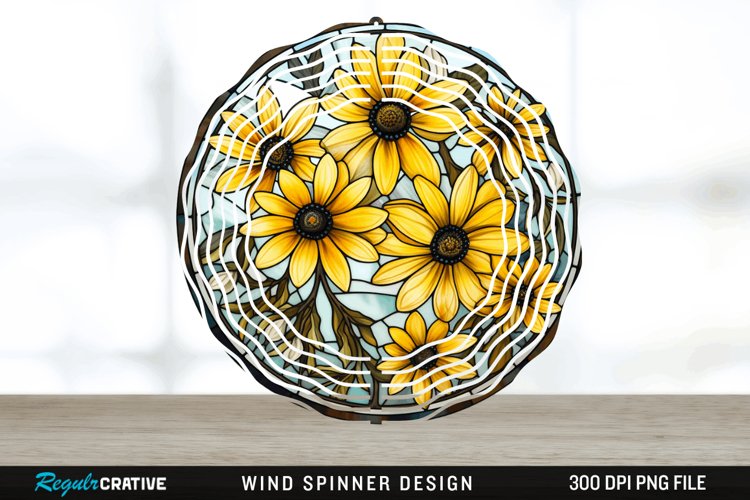 3D Black-eyed Susan Flowers Wind Spinner Sublimation PNG example image 1